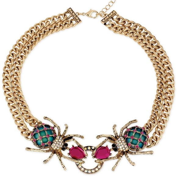 Betsey Johnson Jewelry - Betsey Johnson Gold-Tone Spider Frontal Necklace